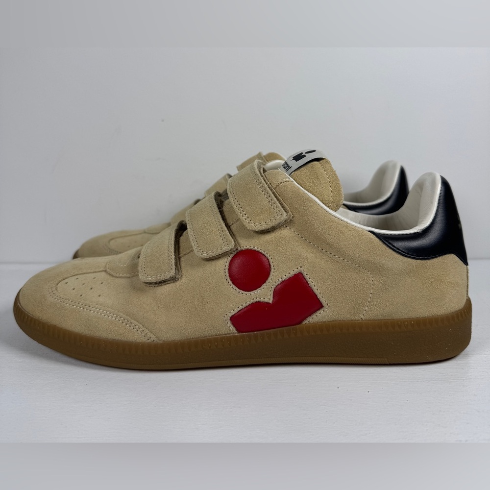 Women’s Isabel Marant Beth Low Top Sneakers Toffee/red Brand New Size 40 - Picture 2 of 6